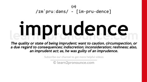 imprudence meaning|imprudente definition of love.